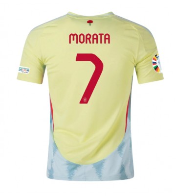 Spanien Alvaro Morata #7 Bortatröja EM 2024 Kortärmad